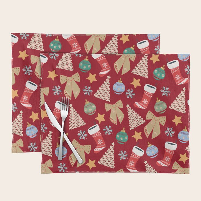 Cute Christmas Red Placemat Gallery Image 1
