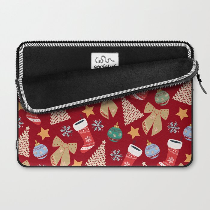 Cute Christmas Red Laptop Sleeve Gallery Image 2