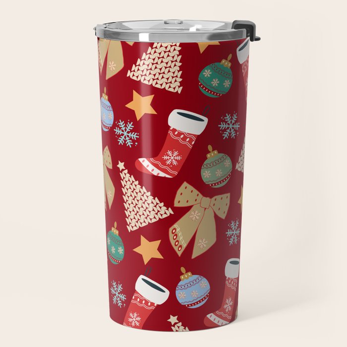 Cute Christmas Red Travel Mug Gallery Image 2