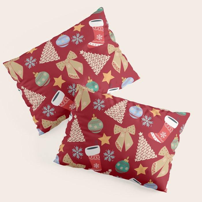 Cute Christmas Red Pillow Sham Gallery Image 1