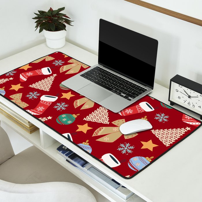 Cute Christmas Red Desk Mat Gallery Image 2