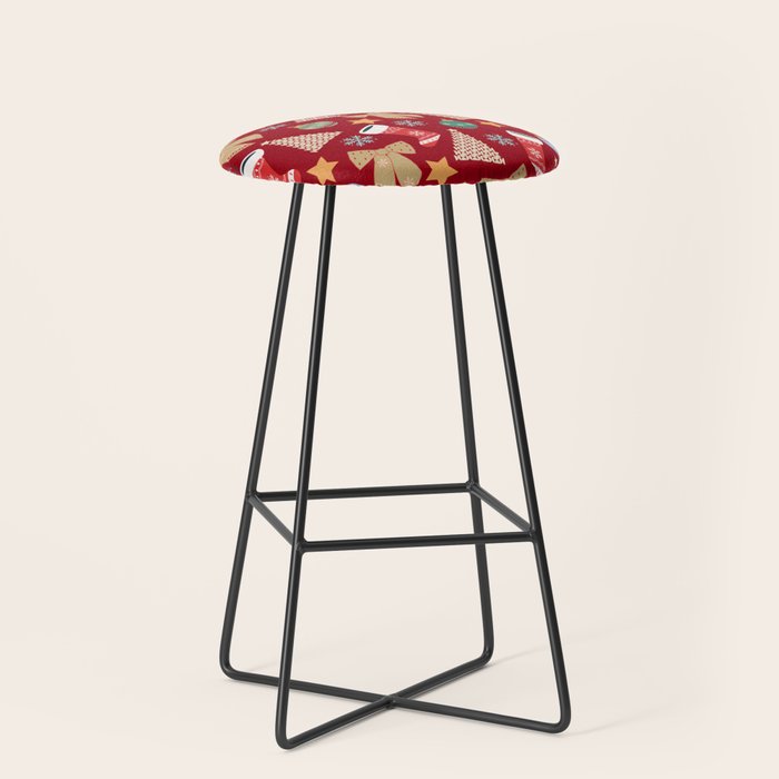 Cute Christmas Red Stool Gallery Image 1