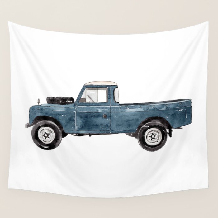 Blue Truck Wall Tapestry Gallery Image 4