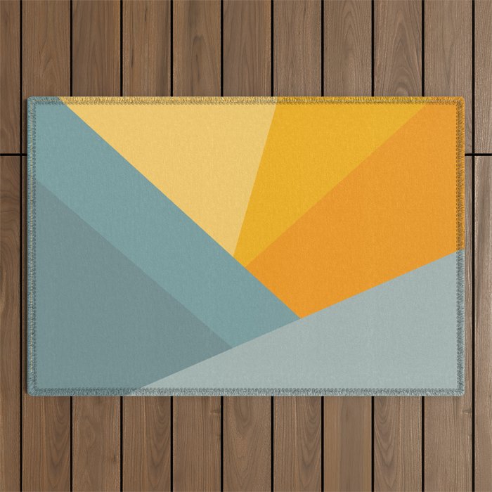 Abstract Mountain Sunrise Outdoor Rug Gallery Image 1
