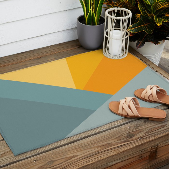 Abstract Mountain Sunrise Outdoor Rug Gallery Image 2