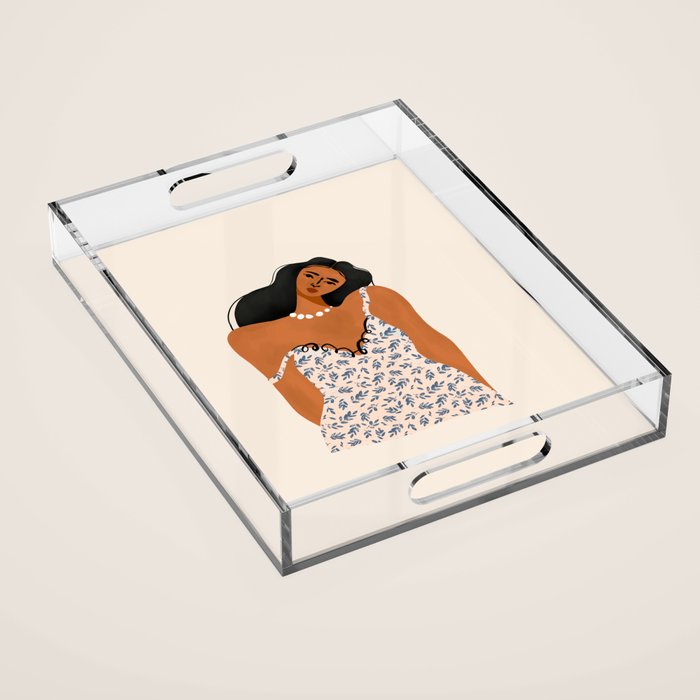 Woman In A Sundress Acrylic Tray Gallery Image 1