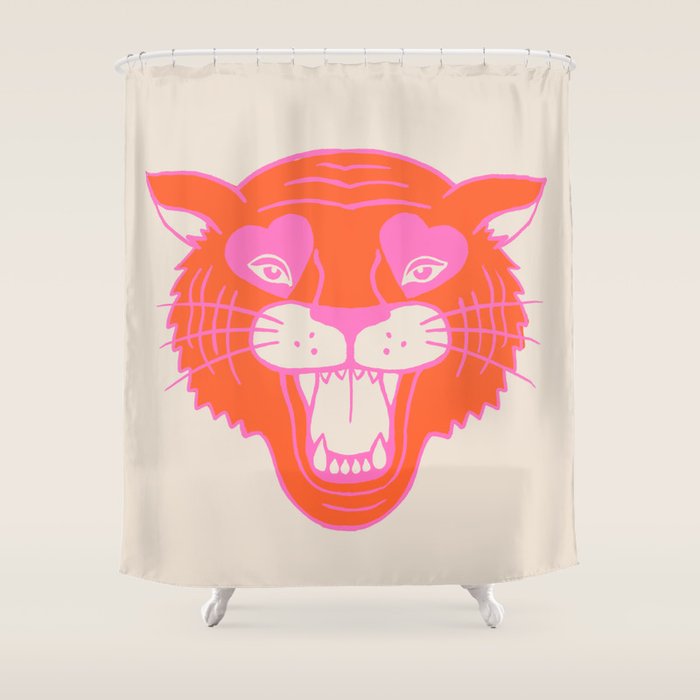Neon Tiger Shower Curtain Gallery Image 1