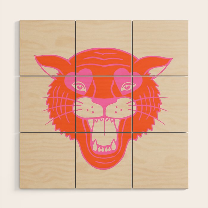 Neon Tiger Wood Wall Art Gallery Image 1