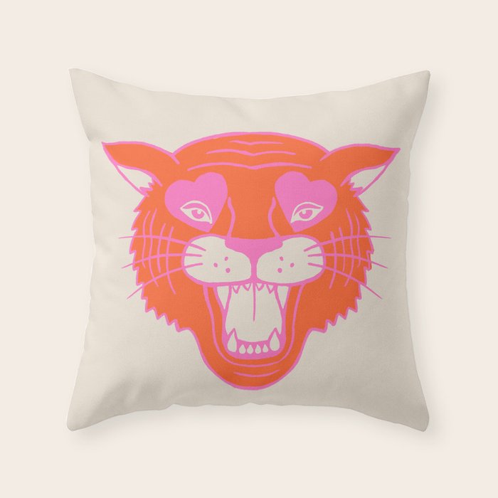 Neon Tiger Throw Pillow Gallery Image 6