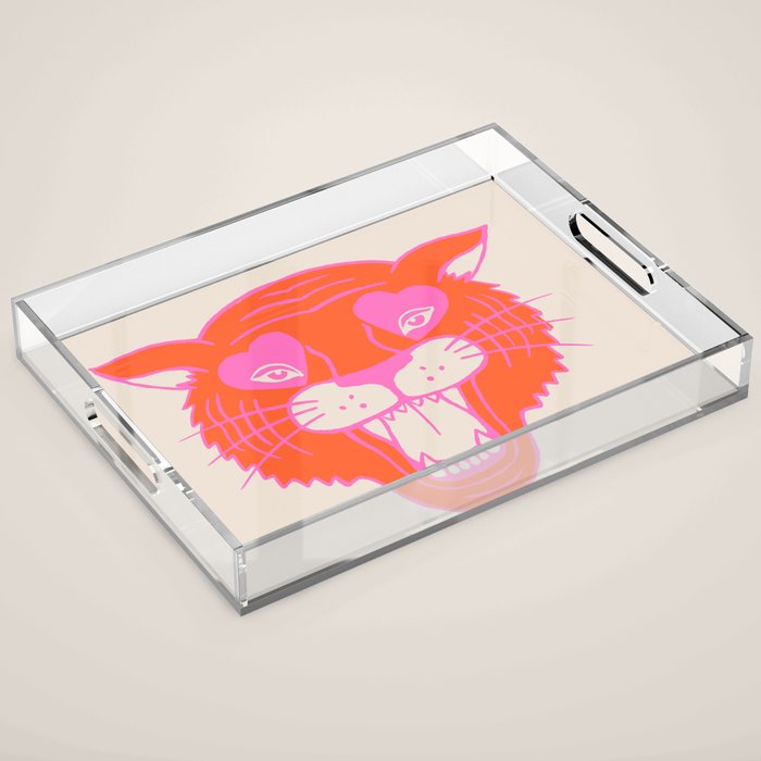 Neon Tiger Acrylic Tray Gallery Image 1