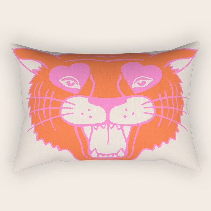 Neon Tiger Rectangular Pillow Gallery Image 1
