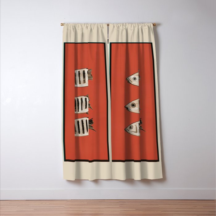 Abstract Fish Study I Window Curtain Gallery Image 3