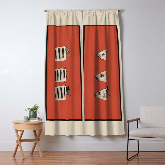 Abstract Fish Study I Window Curtain Gallery Image 5