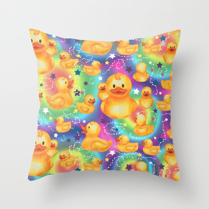 Rainbows and Ducks Throw Pillow Gallery Image 6