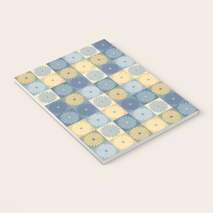 Retro Flowers Check Pattern VII Notebook Gallery Image 3