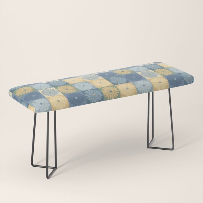 Retro Flowers Check Pattern VII Bench Gallery Image 1