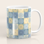 Retro Flowers Check Pattern VII Coffee Mug Gallery Image 1