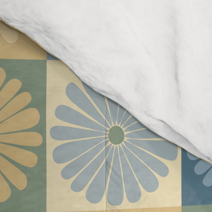 Retro Flowers Check Pattern VII Comforter Gallery Image 4