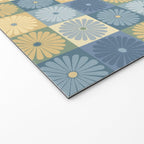 Retro Flowers Check Pattern VII Welcome Mat Gallery Image 2
