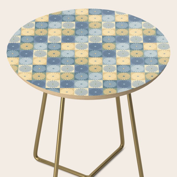 Retro Flowers Check Pattern VII Side Table Gallery Image 2