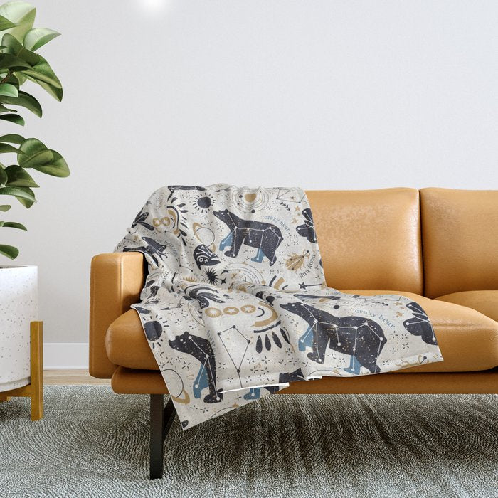 Happy nordic crypto-astrology Throw Blanket Gallery Image 1