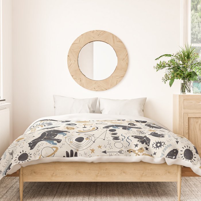 Happy nordic crypto-astrology Duvet Cover Gallery Image 3