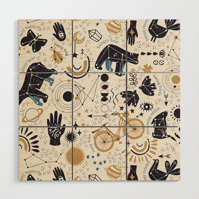 Happy nordic crypto-astrology Wood Wall Art Gallery Image 1