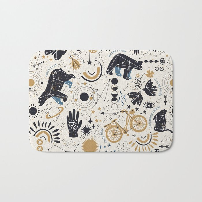 Happy nordic crypto-astrology Bath Mat Gallery Image 1