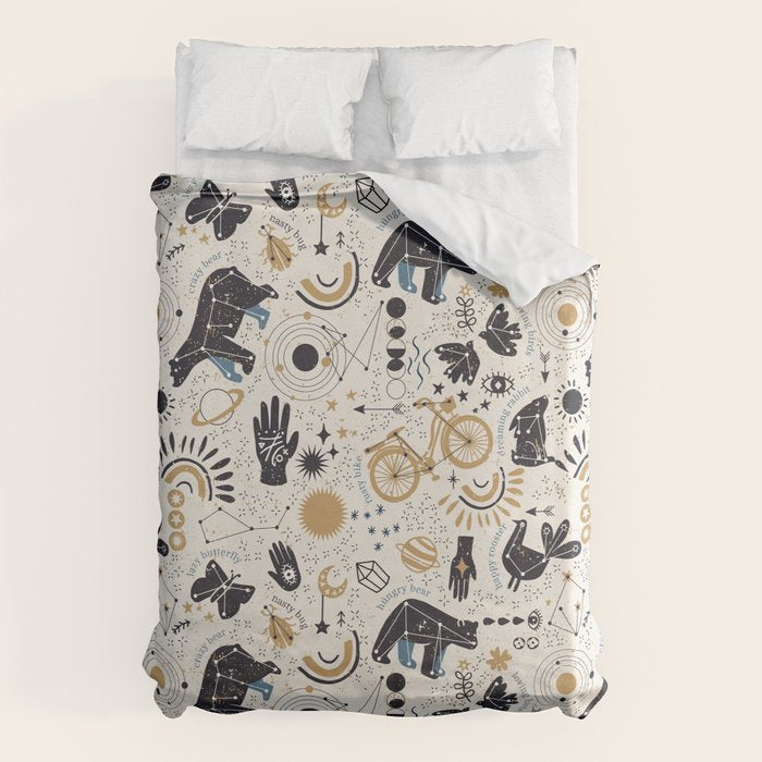 Happy nordic crypto-astrology Duvet Cover Gallery Image 6
