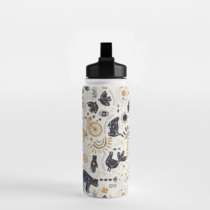 Happy nordic crypto-astrology Water Bottle Gallery Image 2
