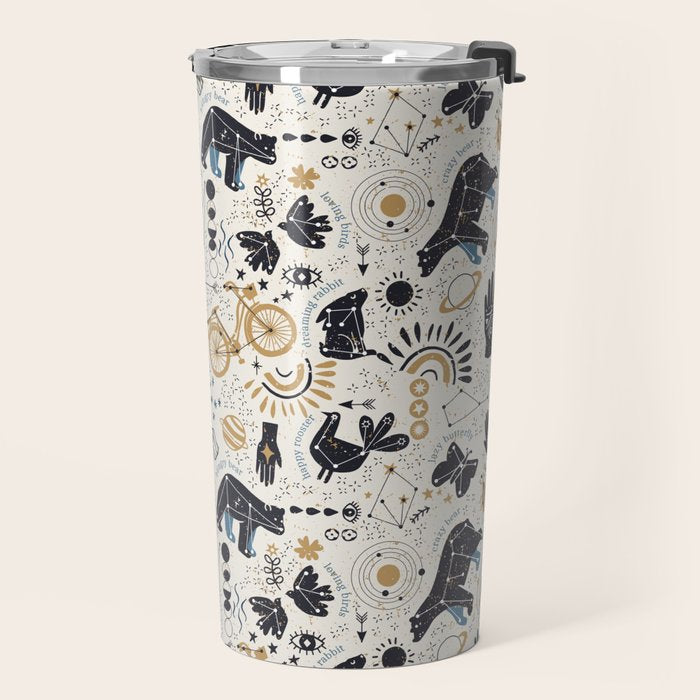 Happy nordic crypto-astrology Travel Mug Gallery Image 2