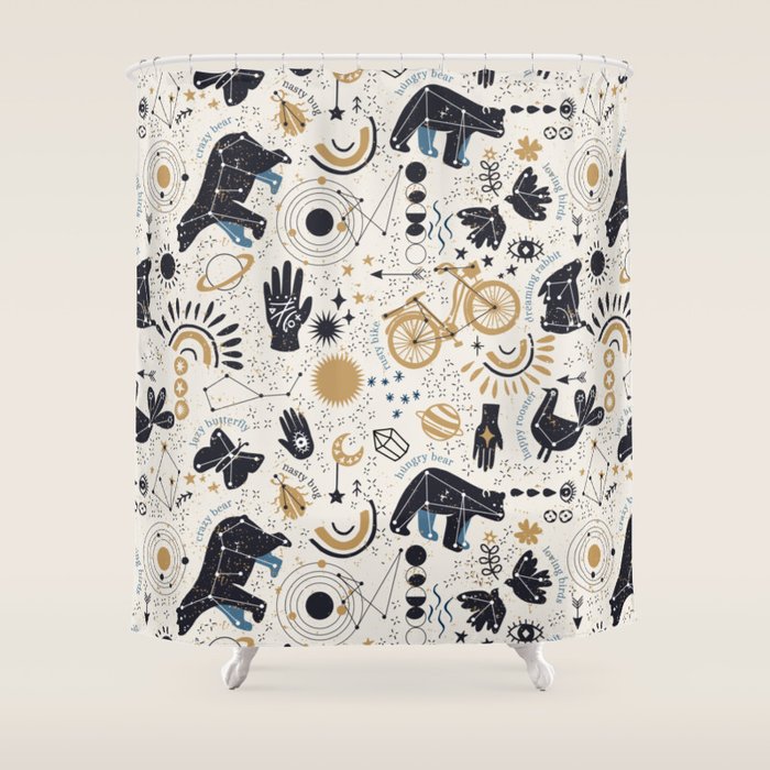 Happy nordic crypto-astrology Shower Curtain Gallery Image 1
