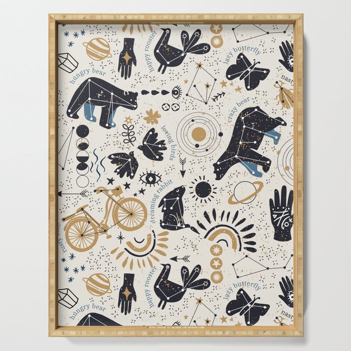 Happy nordic crypto-astrology Serving Tray Gallery Image 1