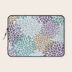Floral Blooms, Purple, Teal, Gold Laptop Sleeve Gallery Image 1