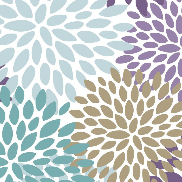 Floral Blooms, Purple, Teal, Gold Coffee Mug Gallery Image 2