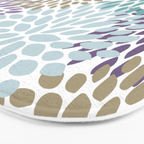 Floral Blooms, Purple, Teal, Gold Bath Mat Gallery Image 3