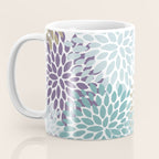 Floral Blooms, Purple, Teal, Gold Coffee Mug Gallery Image 3