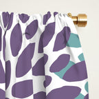 Floral Blooms, Purple, Teal, Gold Window Curtain Gallery Image 2