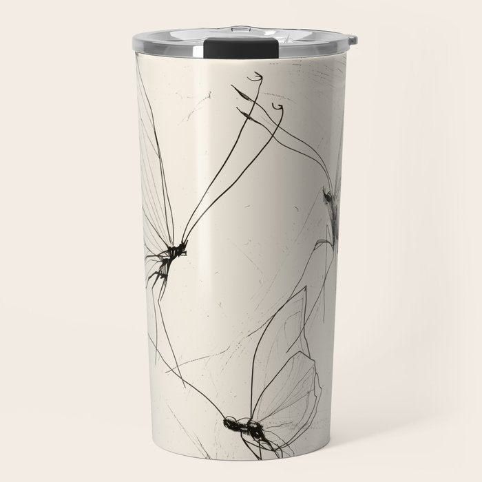 Minimal Butterfly Sketch Travel Mug Gallery Image 1