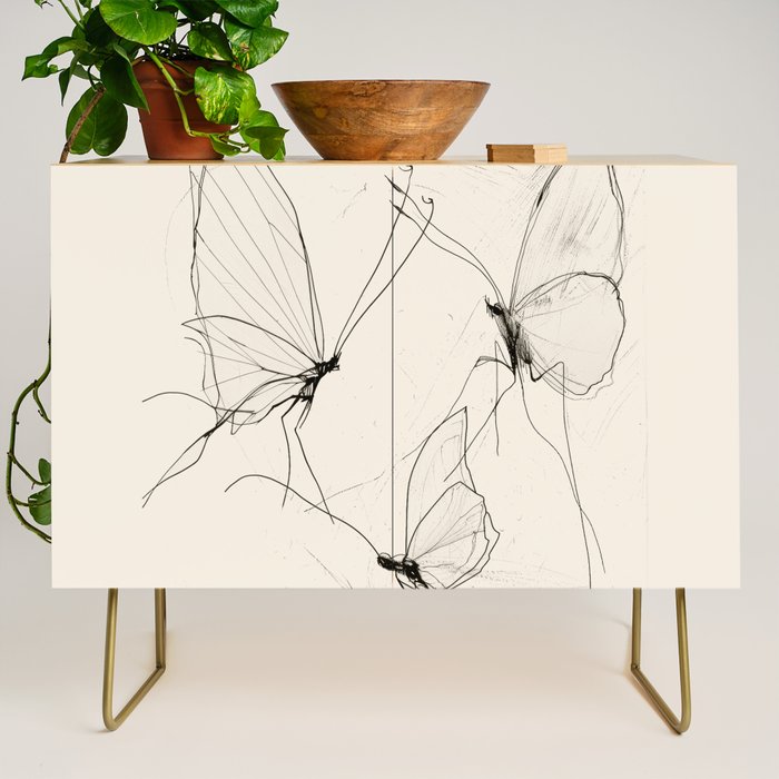 Minimal Butterfly Sketch Credenza Gallery Image 1