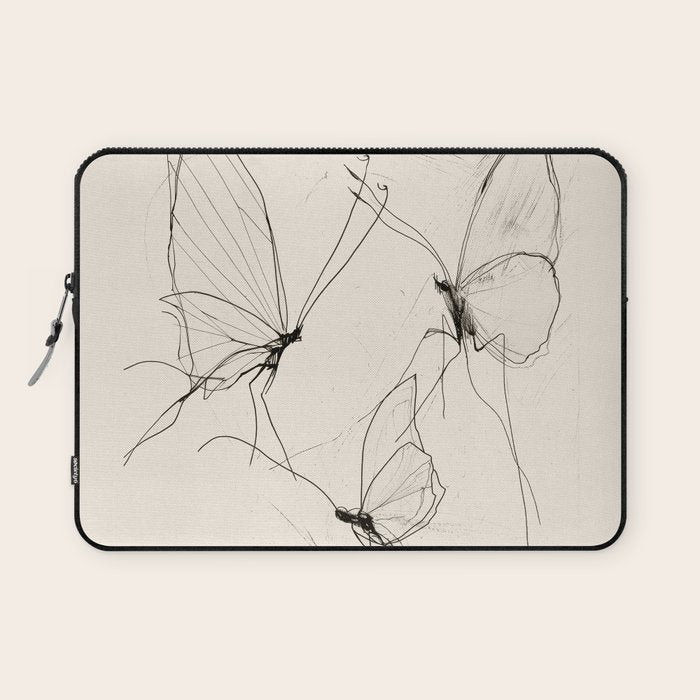 Minimal Butterfly Sketch Laptop Sleeve Gallery Image 1