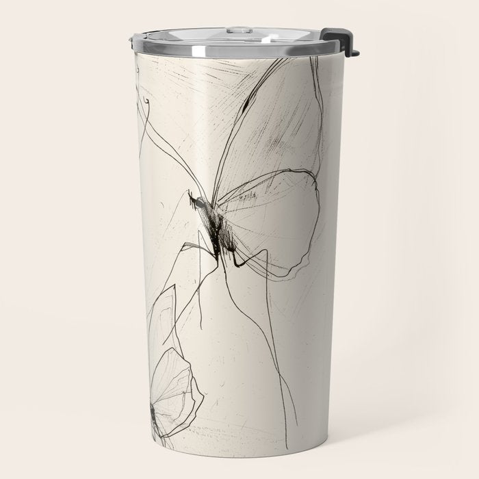 Minimal Butterfly Sketch Travel Mug Gallery Image 2