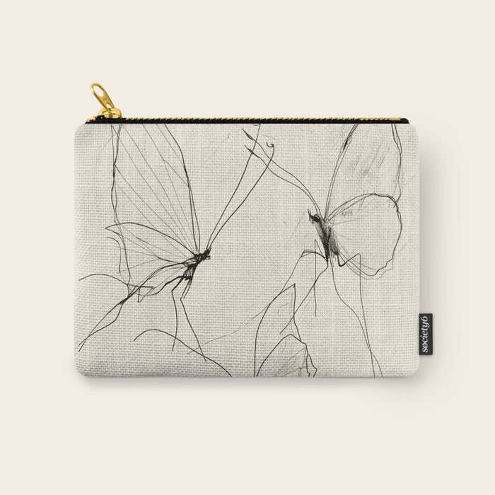 Minimal Butterfly Sketch Carry All Pouch Gallery Image 1