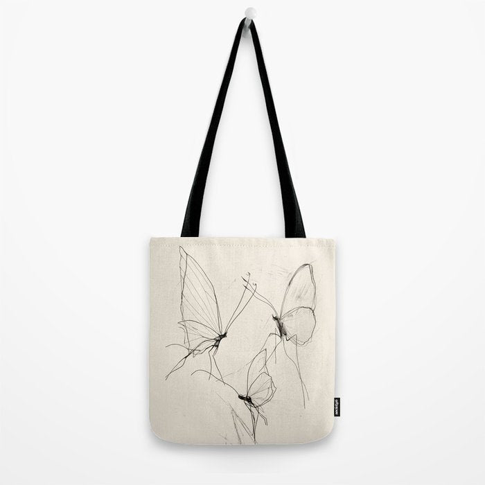 Minimal Butterfly Sketch Tote Bag Gallery Image 2
