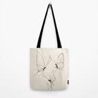Minimal Butterfly Sketch Tote Bag Gallery Image 2