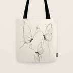 Minimal Butterfly Sketch Tote Bag Gallery Image 1