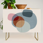 Abstract Shapes Gray Pink Rust Credenza Gallery Image 1