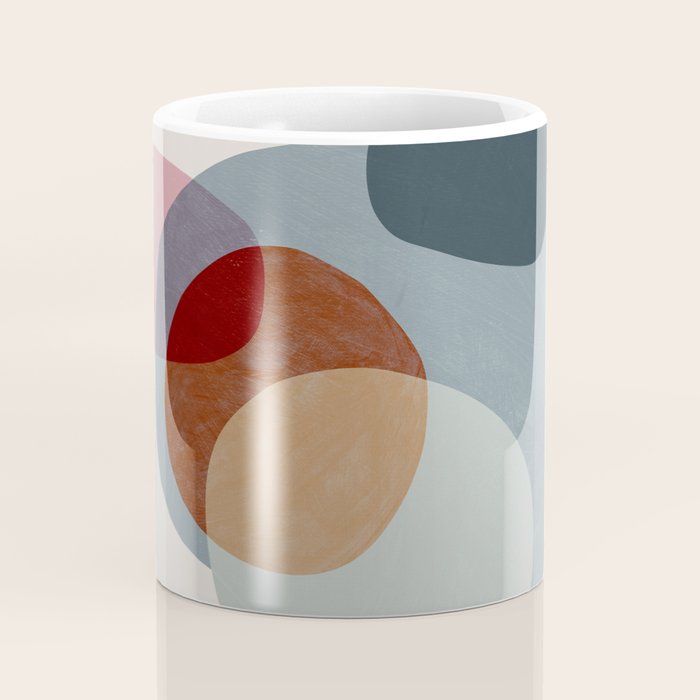 Abstract Shapes Gray Pink Rust Coffee Mug Gallery Image 4