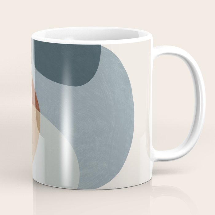 Abstract Shapes Gray Pink Rust Coffee Mug Gallery Image 1