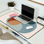 Abstract Shapes Gray Pink Rust Desk Mat Gallery Image 2